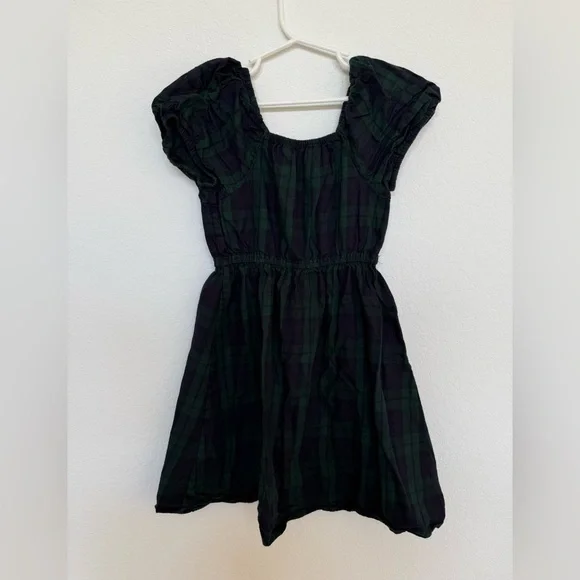 Hill House Home Plaid Print Girls Dress 7/8 Green and Blue - Picture 2 of 4